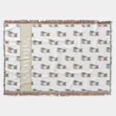 Persoonlijke Tabby Kat (Grijs) Tan & Wit Deken (Voorkant)