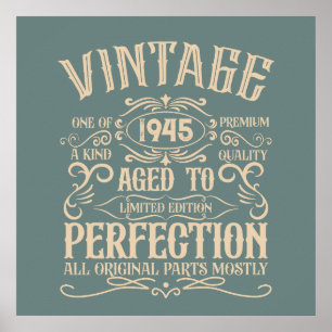 Persoonlijke tachtig vintage 80ste verjaardagsfees poster