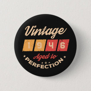 Persoonlijke tachtig vintage 80ste verjaardagsfees ronde button 5,7 cm