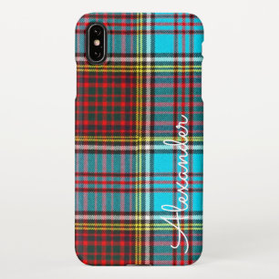 Persoonlijke TARTAN-speldehandgeschreven naam Mode iPhone XS Max Hoesje