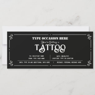 Persoonlijke Tattoo Cadeaubon CERTIFICAAT Kaart
