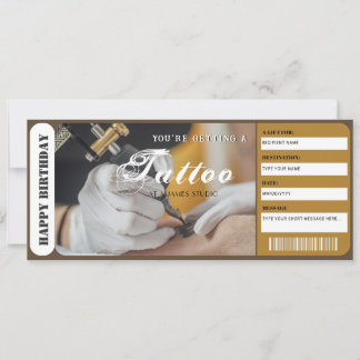 Persoonlijke Tattoo Cadeaubon Sjabloon Kaart