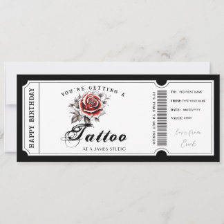 Persoonlijke Tattoo Cadeaubon Template Kaart