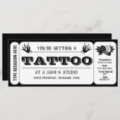 Persoonlijke Tattoo Ticket Cadeaubon Sjabloon Kaart (Voorkant / Achterkant)