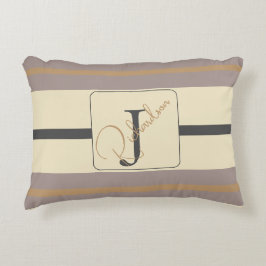 Persoonlijke Taupe Gouden Streep Moderne Neutrale Accent Kussen