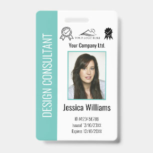 Persoonlijke Teal ID-kaart voor bedrijfsmedewerker Badge