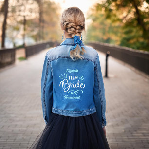 Persoonlijke "Team Bruid" Bruidsmeisje Denim Jacket