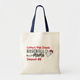 Persoonlijke teamnaam Baseball Mama Canvas tas