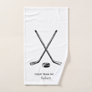 Persoonlijke Teamnaam IJshockey Wit Aangepast Handdoek