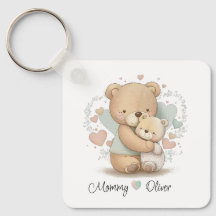 Persoonlijke Teddy Bear Love Baby Sleutelhanger