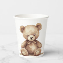 Persoonlijke teddybeer babyshower papieren beker