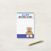 Persoonlijke teddybeer Bar Mitswa - Blauw Post-it® Notes (Op bureau)