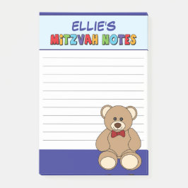 Persoonlijke teddybeer Bar Mitswa - Blauw Post-it® Notes