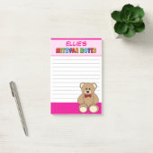 Persoonlijke teddybeer Mitzvah Roze Post-it® Notes (Kantoor)