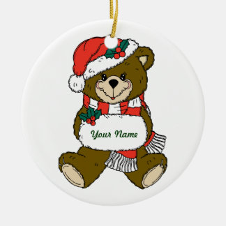 Persoonlijke teeddy Bear-kerstversiering Keramisch Ornament