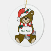 Persoonlijke teeddy Bear-kerstversiering Keramisch Ornament (Links)