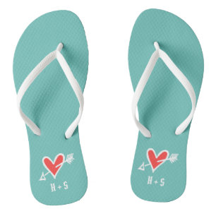 Persoonlijke Teenslippers met zwarte & rode liefde