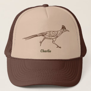 Persoonlijke tekening van een renkoekoeksvogel uit trucker pet