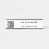Persoonlijke tekst en QR-code bureau naamplaat (Voorkant)
