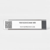 Persoonlijke tekst en QR-code bureau naamplaat (Voorkant)