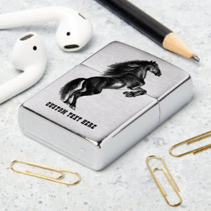 Persoonlijke tekst op Black Horse Zippo-aansteker