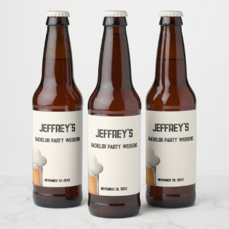 Persoonlijke tekst vrijgezellenfeest weekend bier etiket