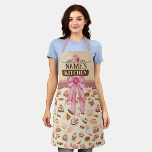 Persoonlijke tekst, waterverf cupcake en dessert schort