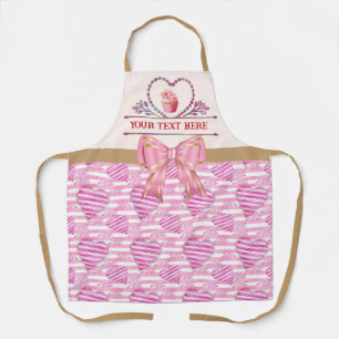 Persoonlijke tekst, waterverf hart en cupcake schort