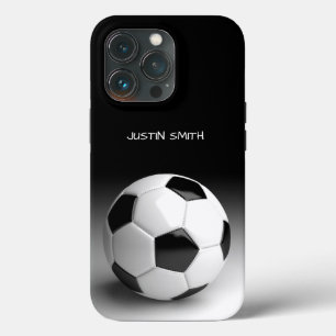 Persoonlijke telefoonhoesje met voetbal zwart iPhone 13 pro hoesje