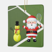 Persoonlijke Tennis Snowman en Santa Claus Keramisch Ornament (Links)
