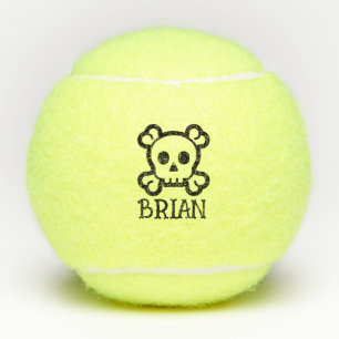 Persoonlijke tennisbal met schedel- en bottenlogo tennisballen