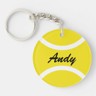 Persoonlijke tennisballsleutelhanger met naam sleutelhanger