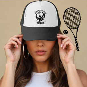 Persoonlijke Tennisclub & Geschenkidee Stadnaam Trucker Pet