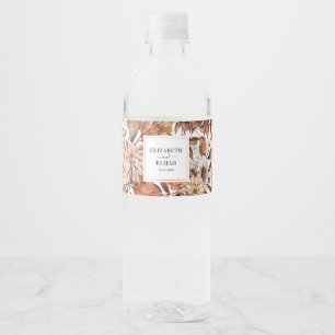 Persoonlijke Terracotta Herfst Huwelijk Waterfles Etiket