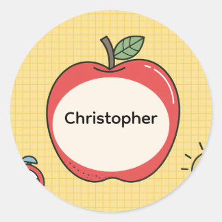 Persoonlijke 'Terug naar school' Apple naamsticker Ronde Sticker