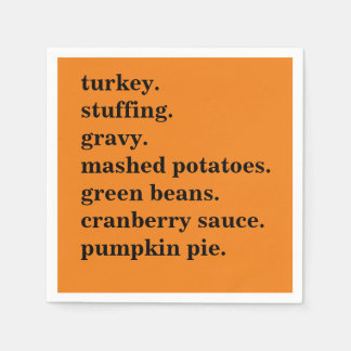 Persoonlijke Thanksgiving Eten Dinerlijst Servet