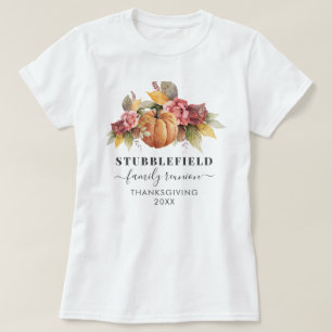 Persoonlijke Thanksgiving Familie Reünie Pompoen T-shirt