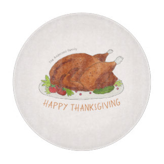 Persoonlijke Thanksgiving-kalkoenfamilie Snijplank