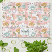 Persoonlijke Thee & Bakkerij Monogram Keukenhanddo Theedoek (Gevouwen)