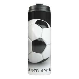 Persoonlijke thermosbeker met voetbalthema