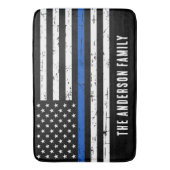 Persoonlijke Thin Blue Line Police Flag Bath Mat (Voorkant Verticaal)