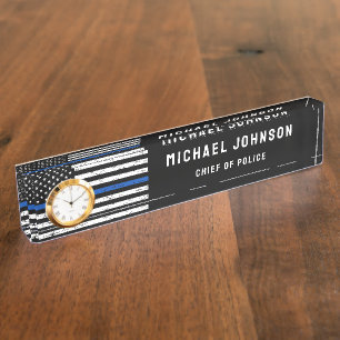 Persoonlijke Thin Blue Line Police Officer Naambordje
