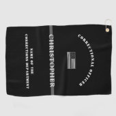 Persoonlijke Thin Silver Line Correction Officer Golfhanddoek (Horizontaal)