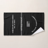 Persoonlijke Thin Silver Line Correction Officer Handdoek (Handdoek)