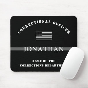Persoonlijke Thin Silver Line Correction Officer Muismat