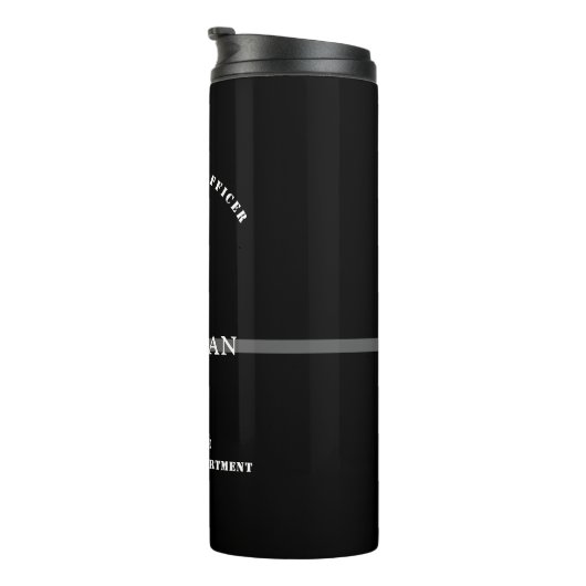 Persoonlijke Thin Silver Line Correction Officer Thermosbeker (Geroteerd rechts)