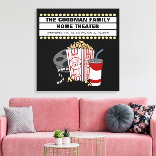 Persoonlijke thuisbioscoopbioscoop Gepersonaliseer Canvas Afdruk (Insitu (Woonkamer))
