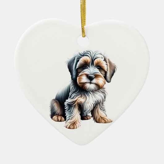 Persoonlijke Tibetaanse Terrier Puppy Keramisch Ornament (Voorkant)
