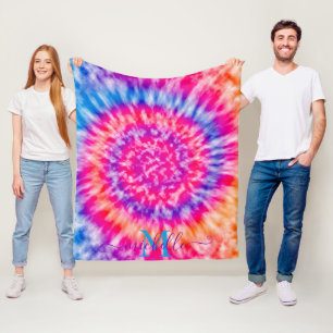 Persoonlijke tie Dye Fleece Deken