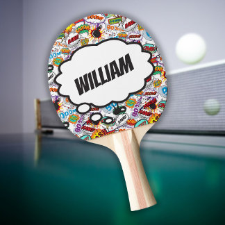 Persoonlijke titel stripboek tafeltennisbatje